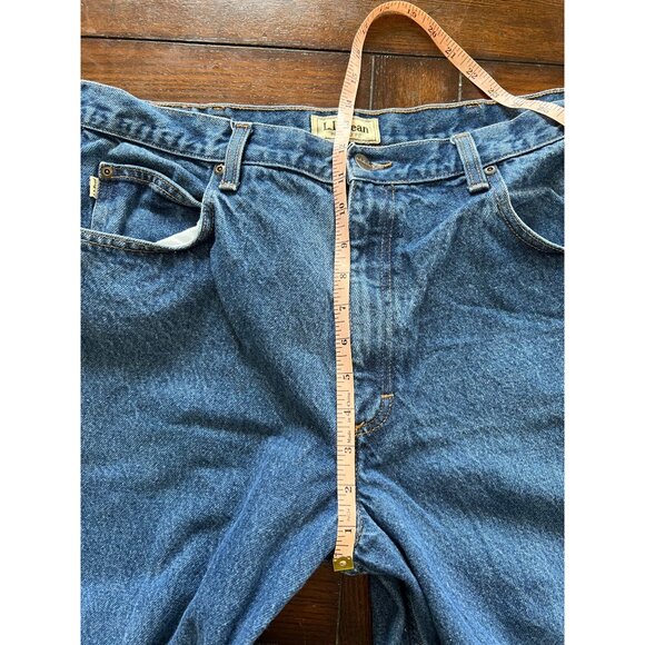 L.L. Bean Relaxed Fit Jeans Medium Wash 38 X 34 Men's Denim Straight Leg Dad - Picture 7 of 8